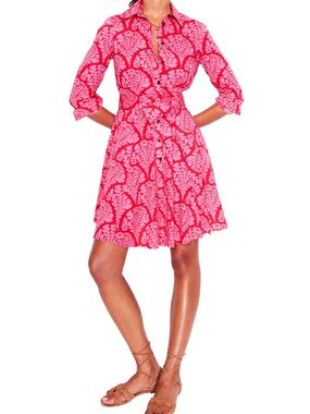 Boden Amy belted shirt dress.  Size 4. Poppy red.  New with tags.